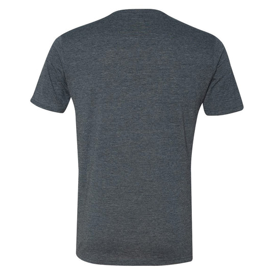 Back of gray t-shirt on a white background