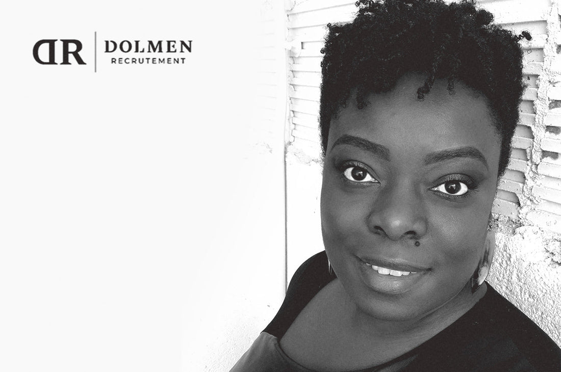 Headshot of Afua Boateng with Dolmen Recruitment Logo