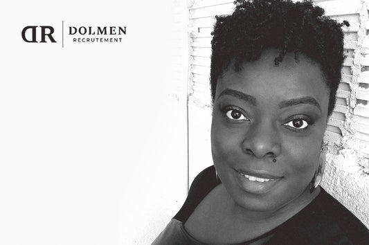 Headshot of Afua Boateng with Dolmen Recruitment Logo