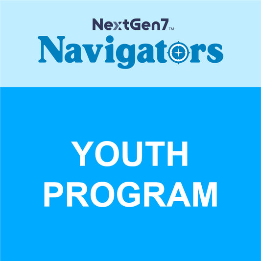 NextGen7 Navigators Youth Program logo on a blue background