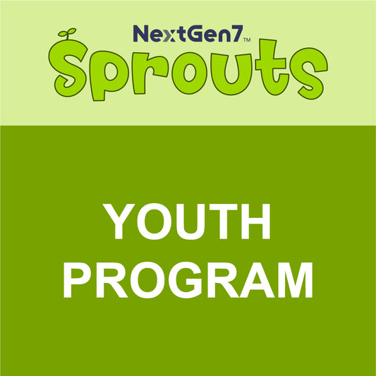 NextGen7 Sprouts Youth Program logo on a green background
