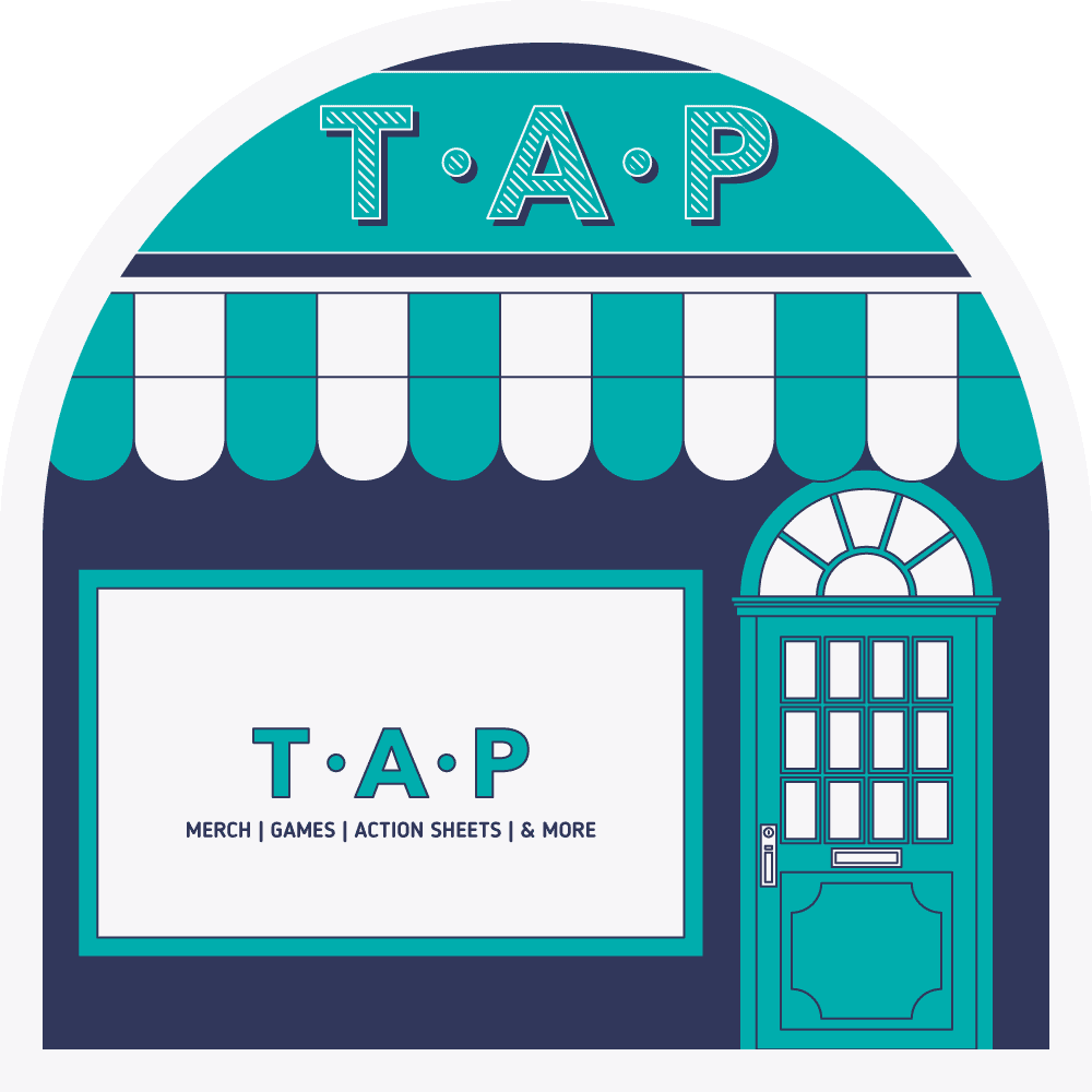 Illustration depicting TAP themed store-front.